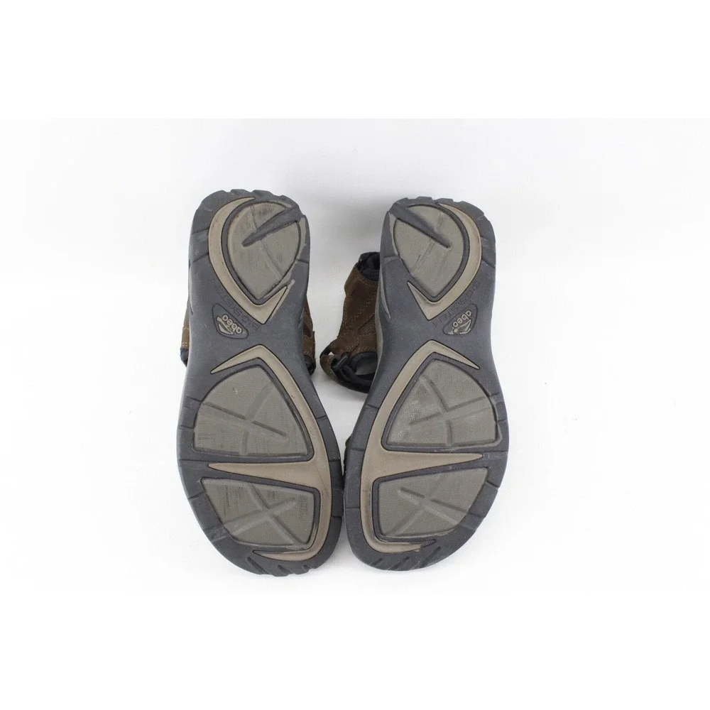 Abeo Sandals Mens 8 Brown Leather Davenport Adjustable‎ Sport Comfort Open Toe